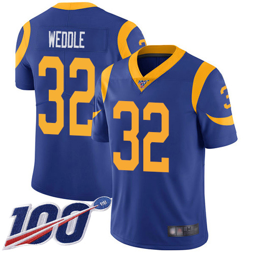 Los Angeles Rams Limited Royal Blue Men Eric Weddle Alternate Jersey NFL Football 32 100th Season Vapor Untouchable